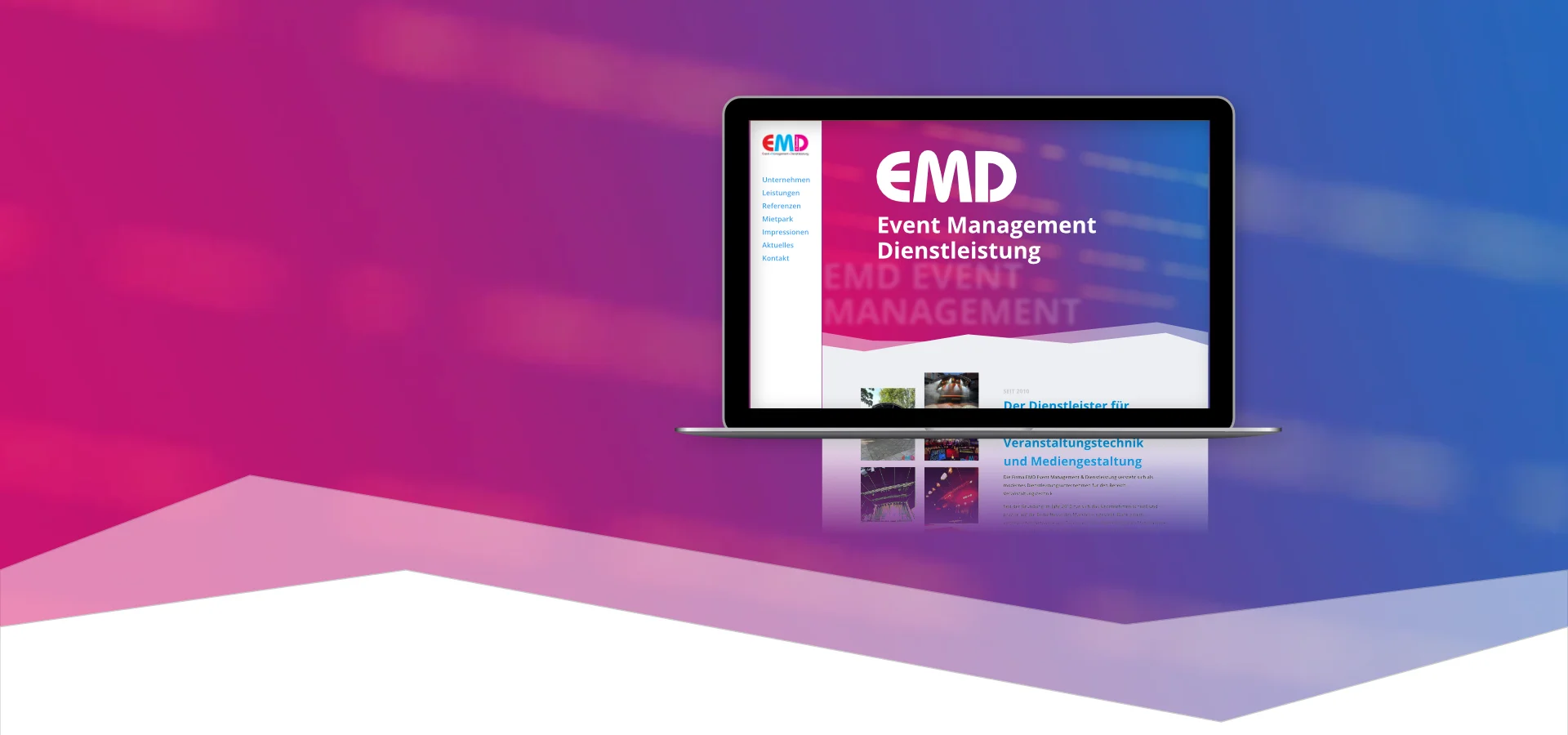 Intuitive User Journey mit einem One-Pager für EMD Event Management Dienstleistung